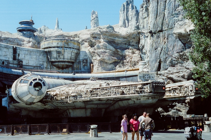 "What a piece of junk!" - The Millenium Falcon docked at Galaxy's Edge - Disneyland