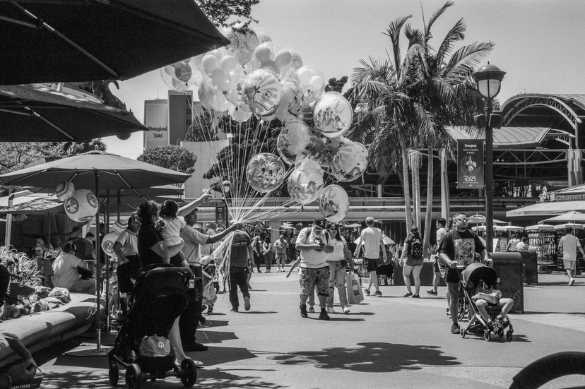 Selling balloons in Downtown Disney